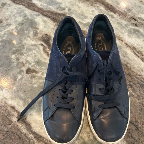 Tod's Dark Blue Sneakers, have wear, size 10. Made in Italy - Picture 1 of 13